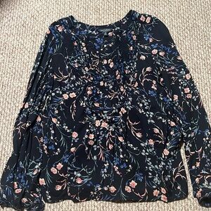 luck brand flowy floral blouse
